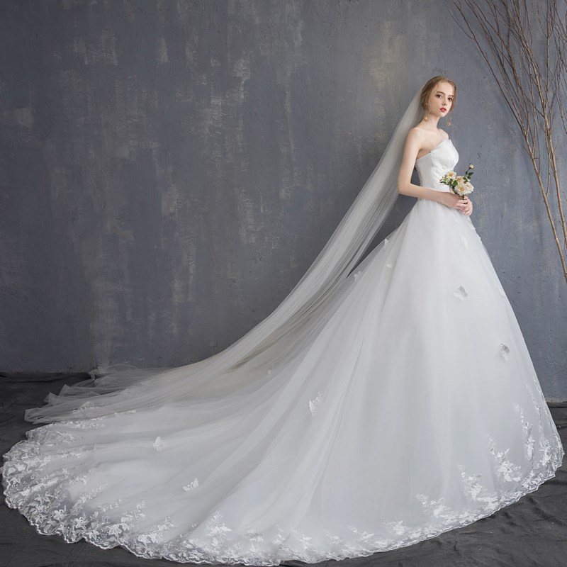 2019Elegant Slim Fit wedding dress Mermaid wedding dress Pricess Bride Expansion Floor Evening Dress