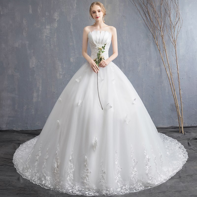 2019Elegant Slim Fit wedding dress Mermaid wedding dress Pricess Bride Expansion Floor Evening Dress