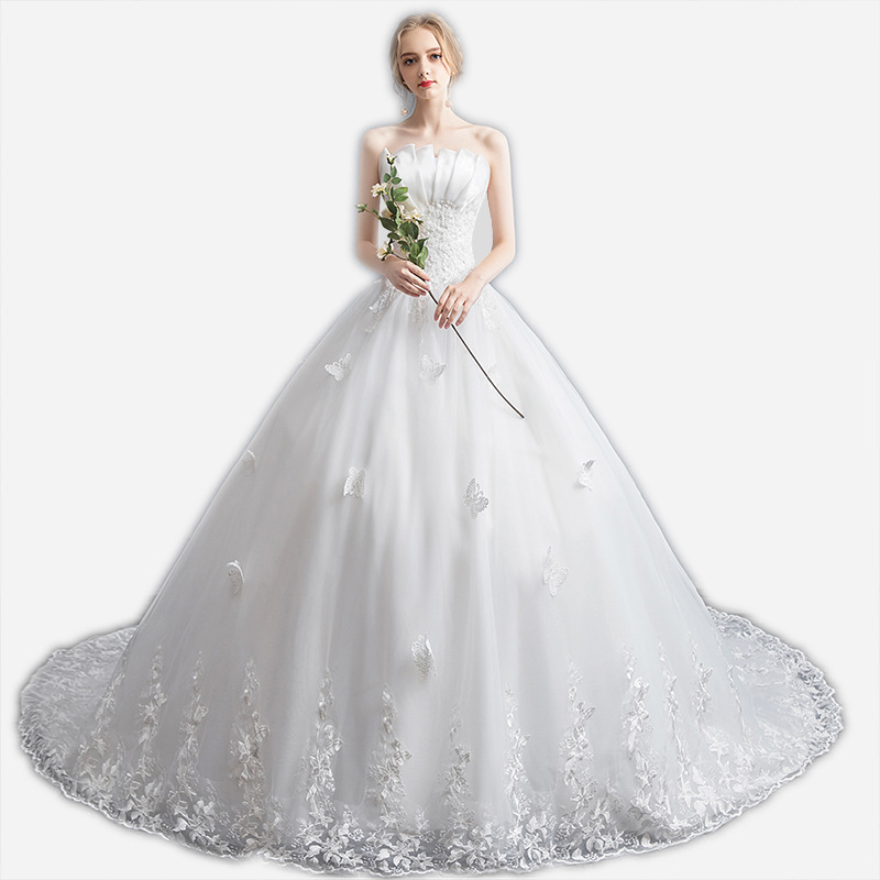 2019Elegant Slim Fit wedding dress Mermaid wedding dress Pricess Bride Expansion Floor Evening Dress