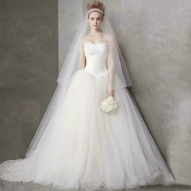 KoreanStyle Slim Fit wedding dress Mermaid 60cm Large tail wedding dress Pricess Bride Evening Dress