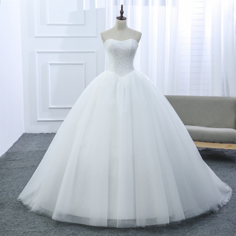 KoreanStyle Slim Fit wedding dress Mermaid 60cm Large tail wedding dress Pricess Bride Evening Dress