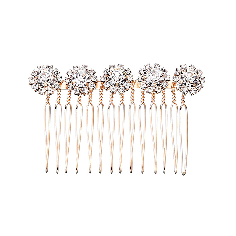 Luxury Crystal Bridal Necklace Earrings Comb Bracelet Jewelry5-PC Set Fashion Jewelry WeddingJewelry