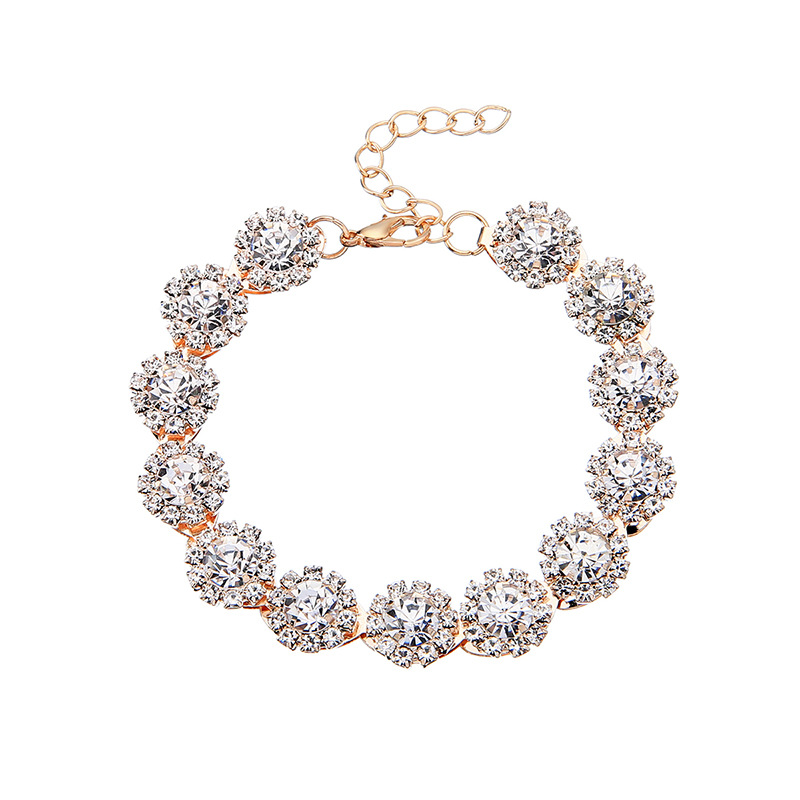 Luxury Crystal Bridal Necklace Earrings Comb Bracelet Jewelry5-PC Set Fashion Jewelry WeddingJewelry