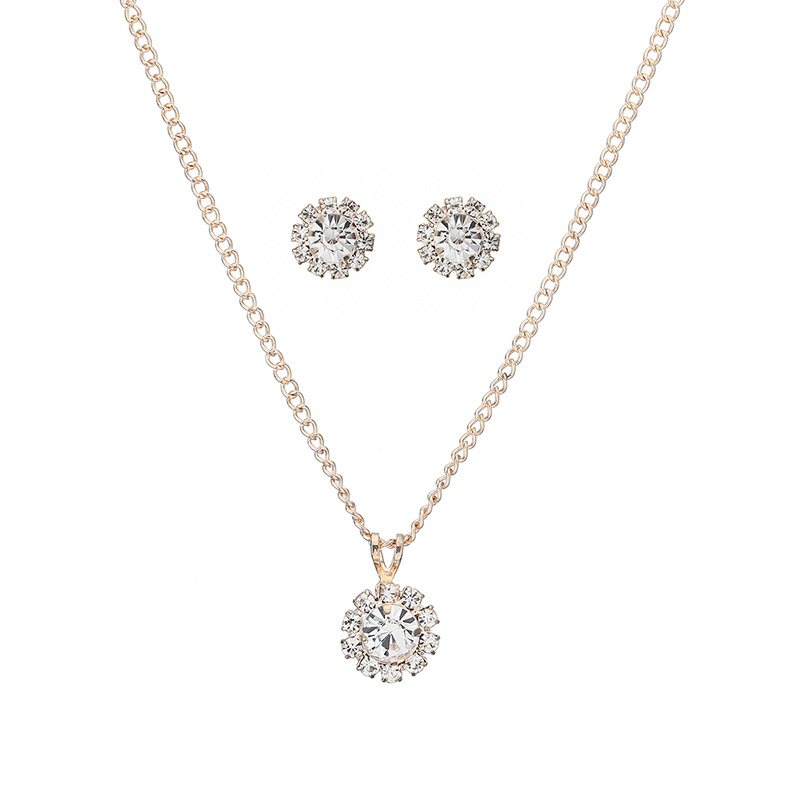 Luxury Crystal Bridal Necklace Earrings Comb Bracelet Jewelry5-PC Set Fashion Jewelry WeddingJewelry