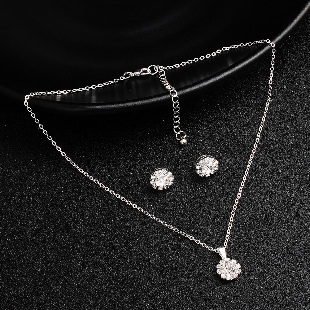 Luxury Crystal Bridal Necklace Earrings Comb Bracelet Jewelry5-PC Set Fashion Jewelry WeddingJewelry