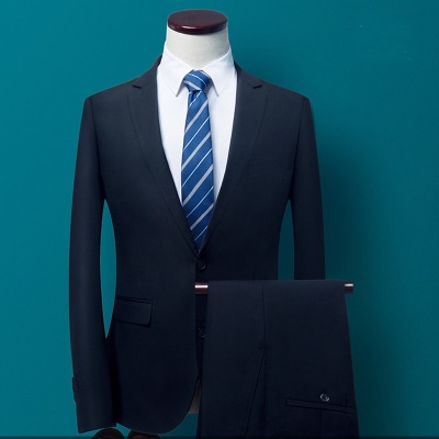 Fashion Slim Suits Business Cloth Groom Groomsman Three-Piece Suit Blazer Jacket Pants Shirt  Set