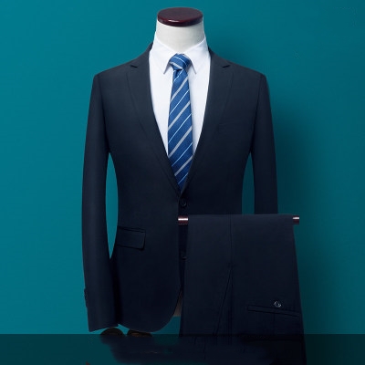 Fashion Slim Suits Business Cloth Groom Groomsman Three-Piece Suit Blazer Jacket Pants Shirt  Set
