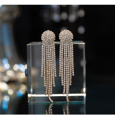 Bridal Wedding Jewelry Crown Earrings  Party Banquet Crystal Bridal Accessories Suit Golden