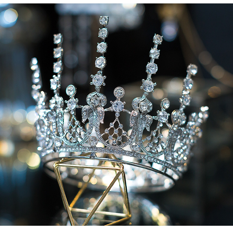 Bridal Wedding Jewelry Crown Earrings  Party Banquet Crystal Bridal Accessories Suit Golden