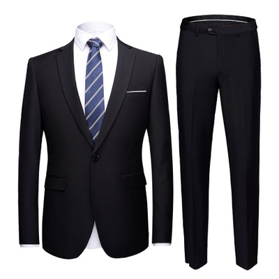 Luxury Slim Suits Business Casual Cloth Groomsman Two-Piece Suit Blazer Jacket Pants  Set
