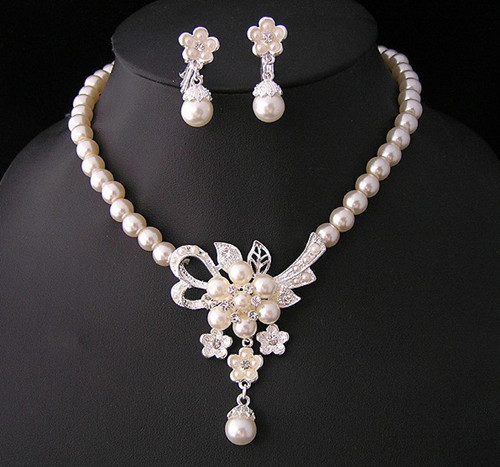 Luxury Elegant Crystal Bridal Necklace Earrings Jewelry Sets Fashion Party Jewelry Wedding Jewelry