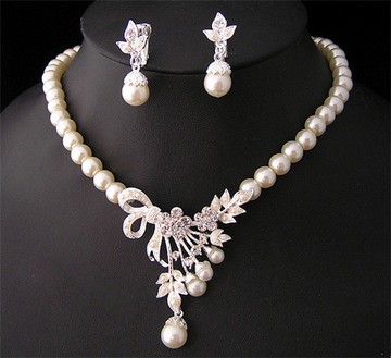 Luxury Elegant Crystal Bridal Necklace Earrings Jewelry Sets Fashion Party Jewelry Wedding Jewelry