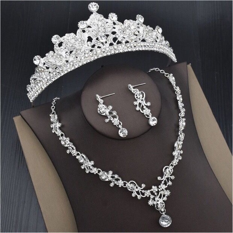 Luxury Bridal Crown Necklace  Earrings Jewelry Sets Fashion Party Jewelry Wedding Jewelry