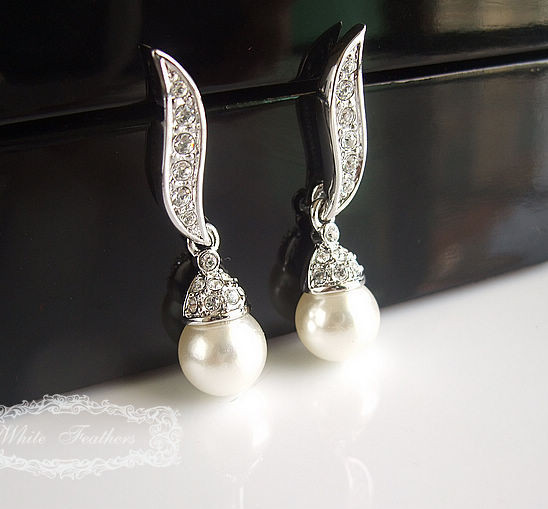 Luxury Necklace  Diamond Pearl Wedding Earrings Jewelry Sets Fashion Party Jewelry Wedding Sets