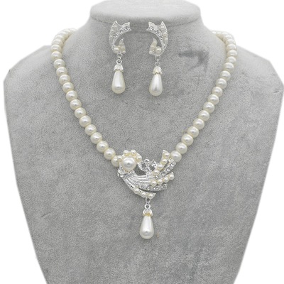 Evening dress wedding dress Diamond Pearl Wedding Accessories Necklace Earrings Jewelry Fashion Sets