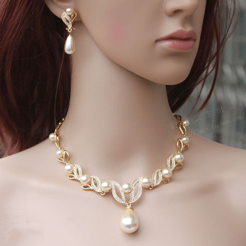 Banquet vintage Luxury Elegant Crystal Bridal Necklace Earrings Jewelry Sets Fashion Wedding