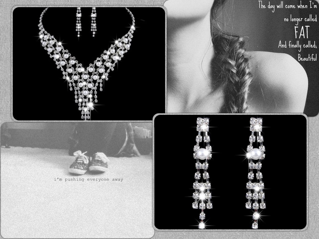 Banquet luxury fashion Wedding Crystal Sets water diamond pearl necklace earrings two piece set