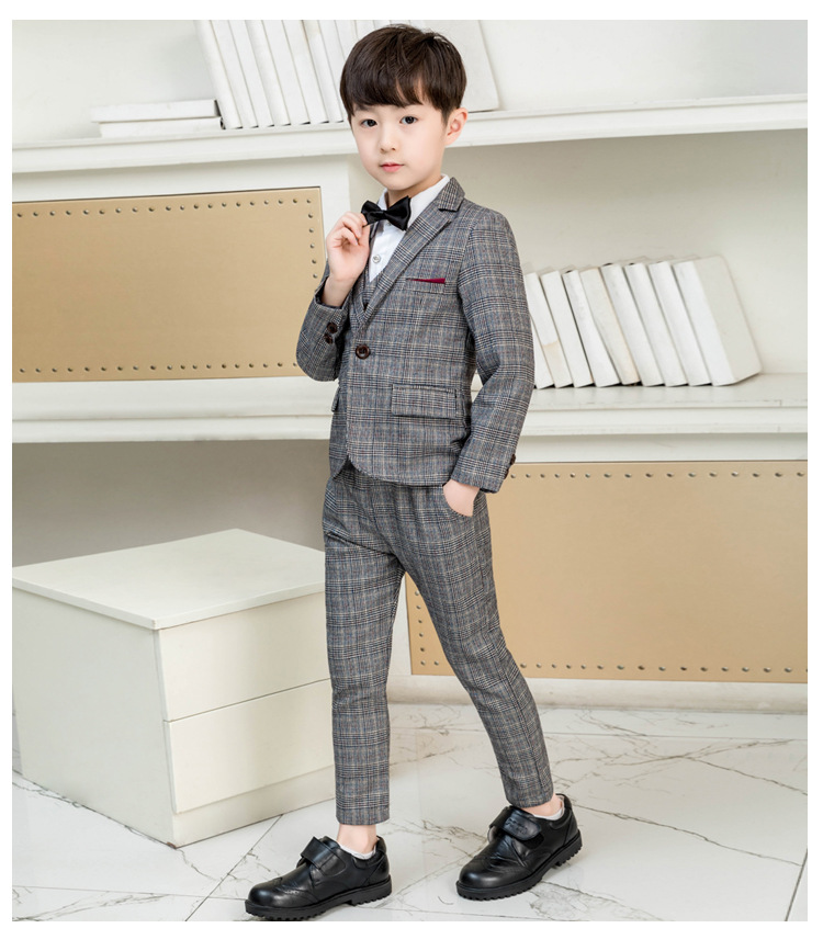 Vest+Blazer+Pants+Bow+Shirt 5pcs Kid Child Boy Suit Formal Boy Gentleman Blazer Wedding Suit Party