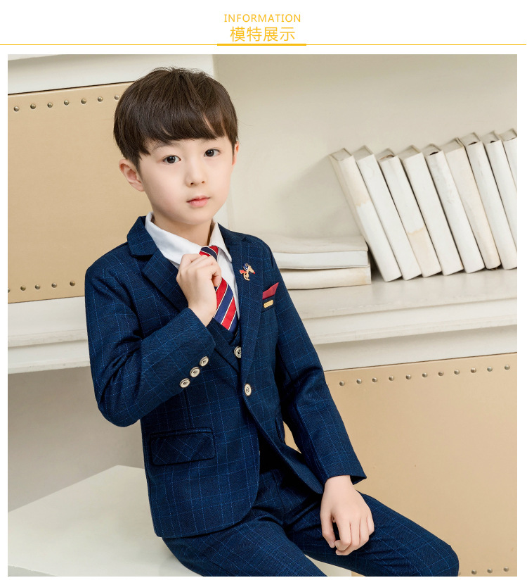 Vest+Blazer+Pants+Tie+Shirt+Pin 6pcs Kid Child Boy Suit Formal Boy Gentleman Blazer Party
