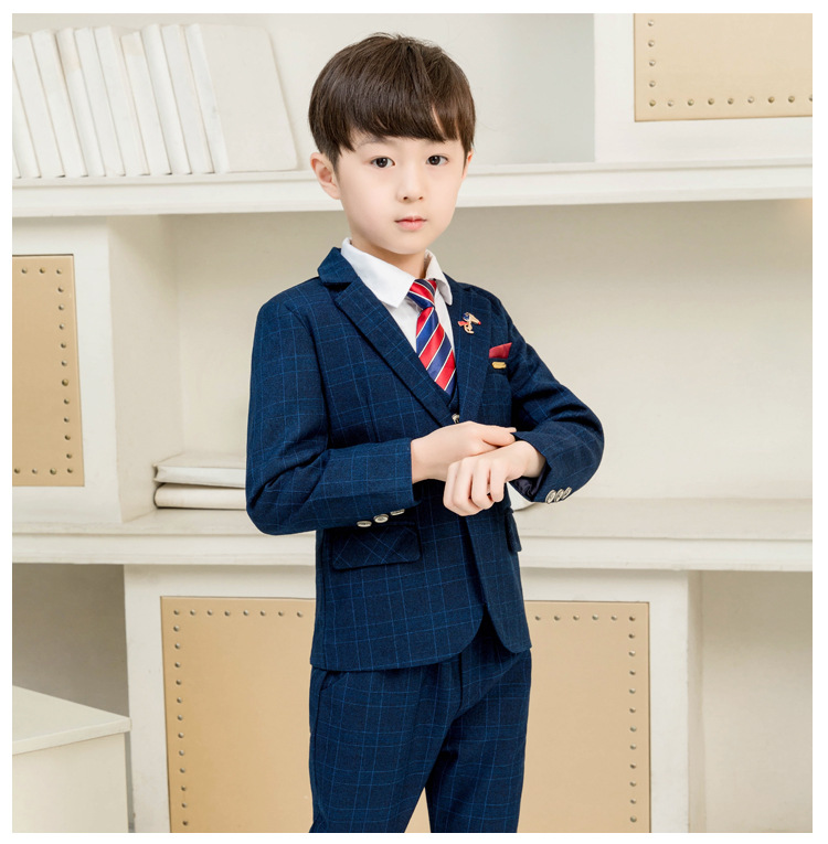 Vest+Blazer+Pants+Tie+Shirt+Pin 6pcs Kid Child Boy Suit Formal Boy Gentleman Blazer Party