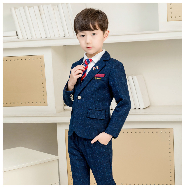 Vest+Blazer+Pants+Tie+Shirt+Pin 6pcs Kid Child Boy Suit Formal Boy Gentleman Blazer Party