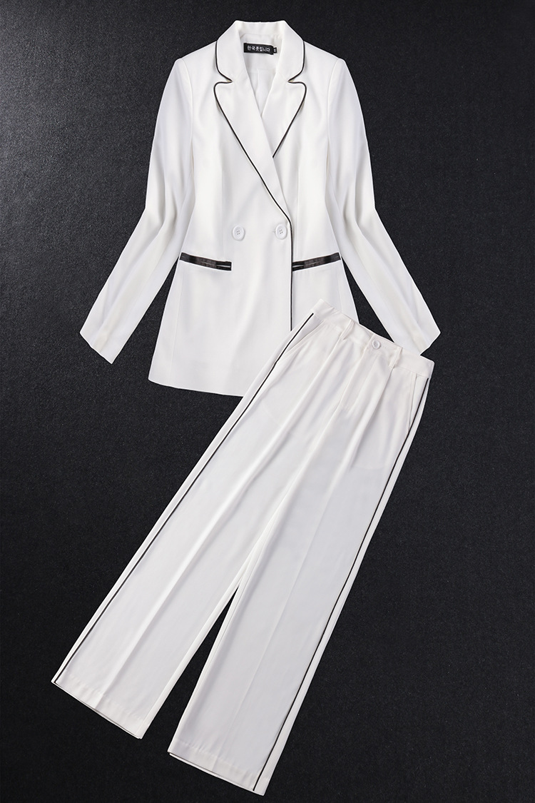 Luxury Office Lady Suit White Collar Business Cloth Hostess Work Suit Blazer+Skirt Pants 2pcs Set