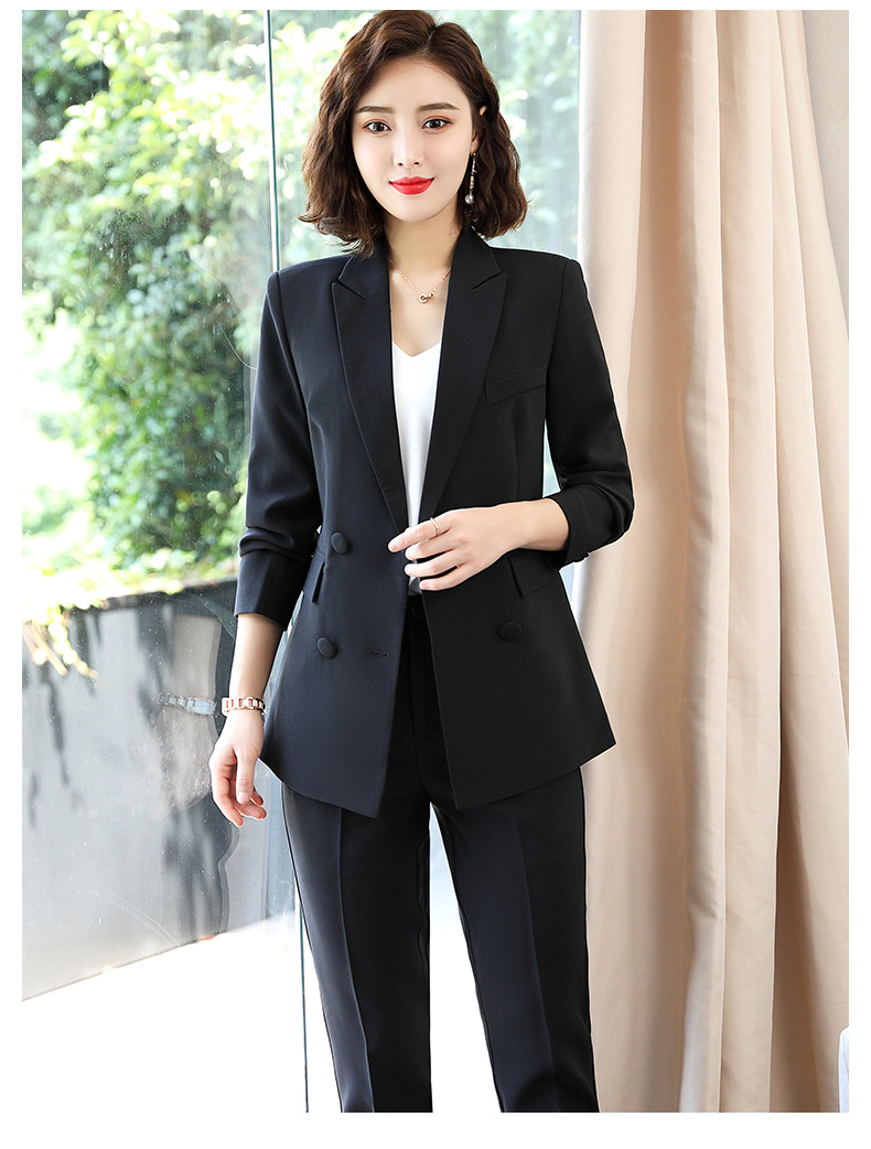 Elegang Office Lady Suit White Collar Business Clothing Lady Formal Work Suit Blazer+Pants 2pcs Set