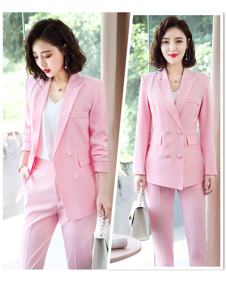 Elegang Office Lady Suit White Collar Business Clothing Lady Formal Work Suit Blazer+Pants 2pcs Set