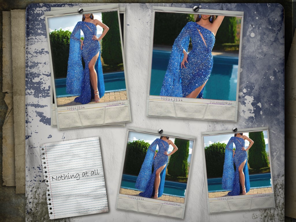Europe and America Sexy blue one shoulder dress long skirt Concert Evening  Dress