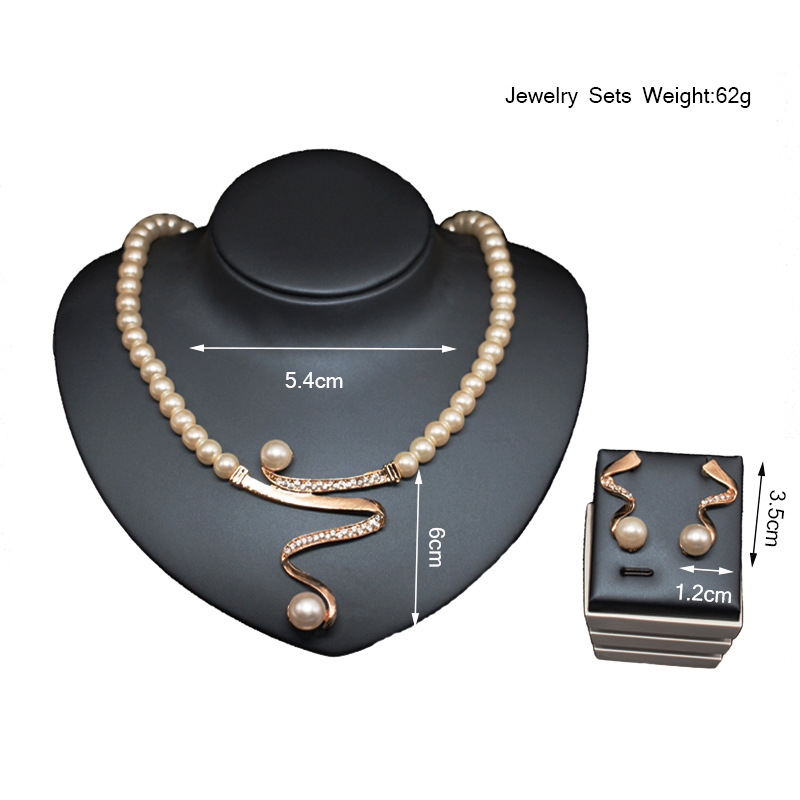 Evening dress wedding dress Diamond Pearl Wedding Accessories Necklace Earrings Jewelry Fashion Sets