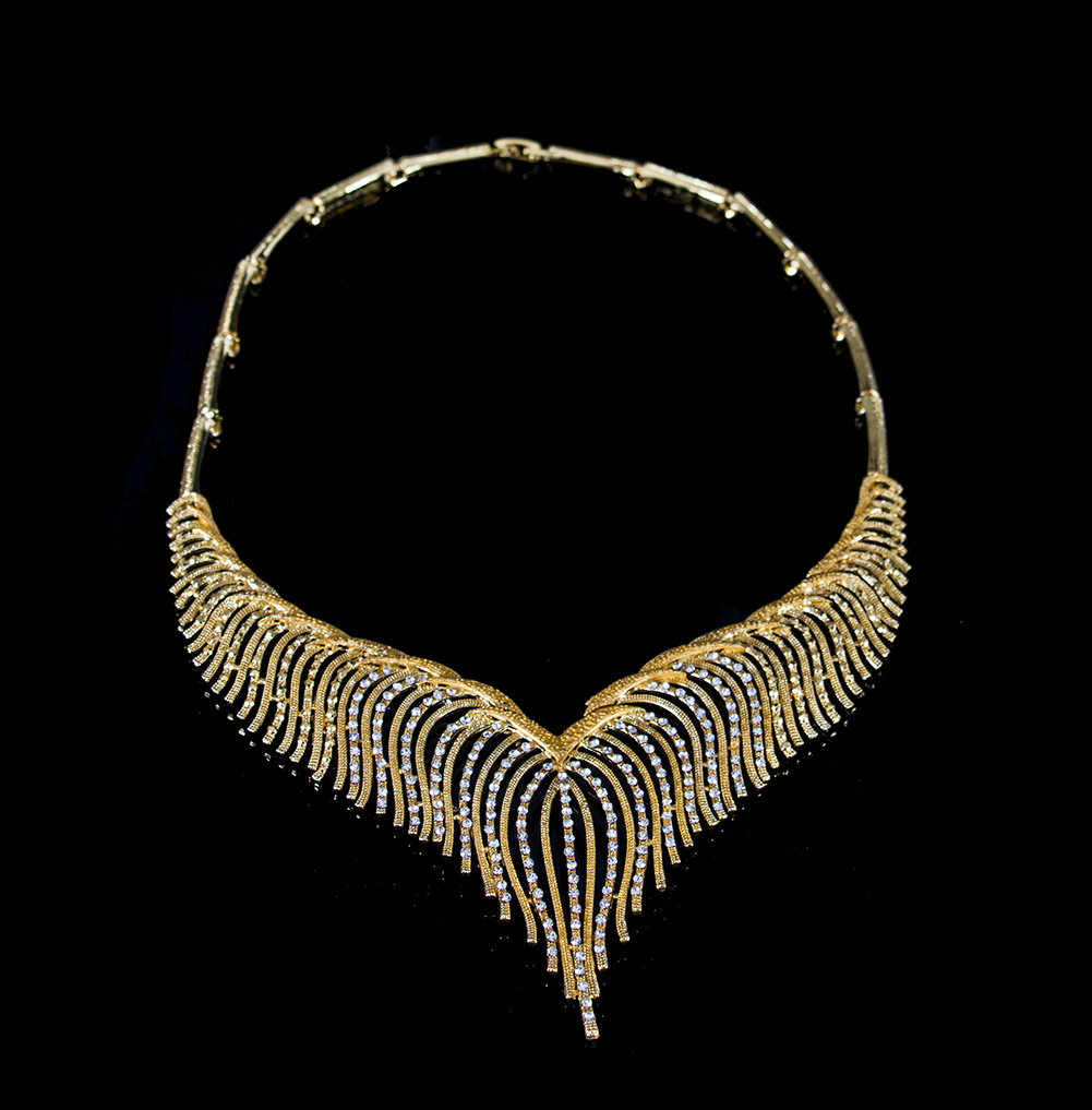 Luxury  Bridal Crown Necklace Earrings Jewelry Sets Evening Party Wedding Jewelry Four piece