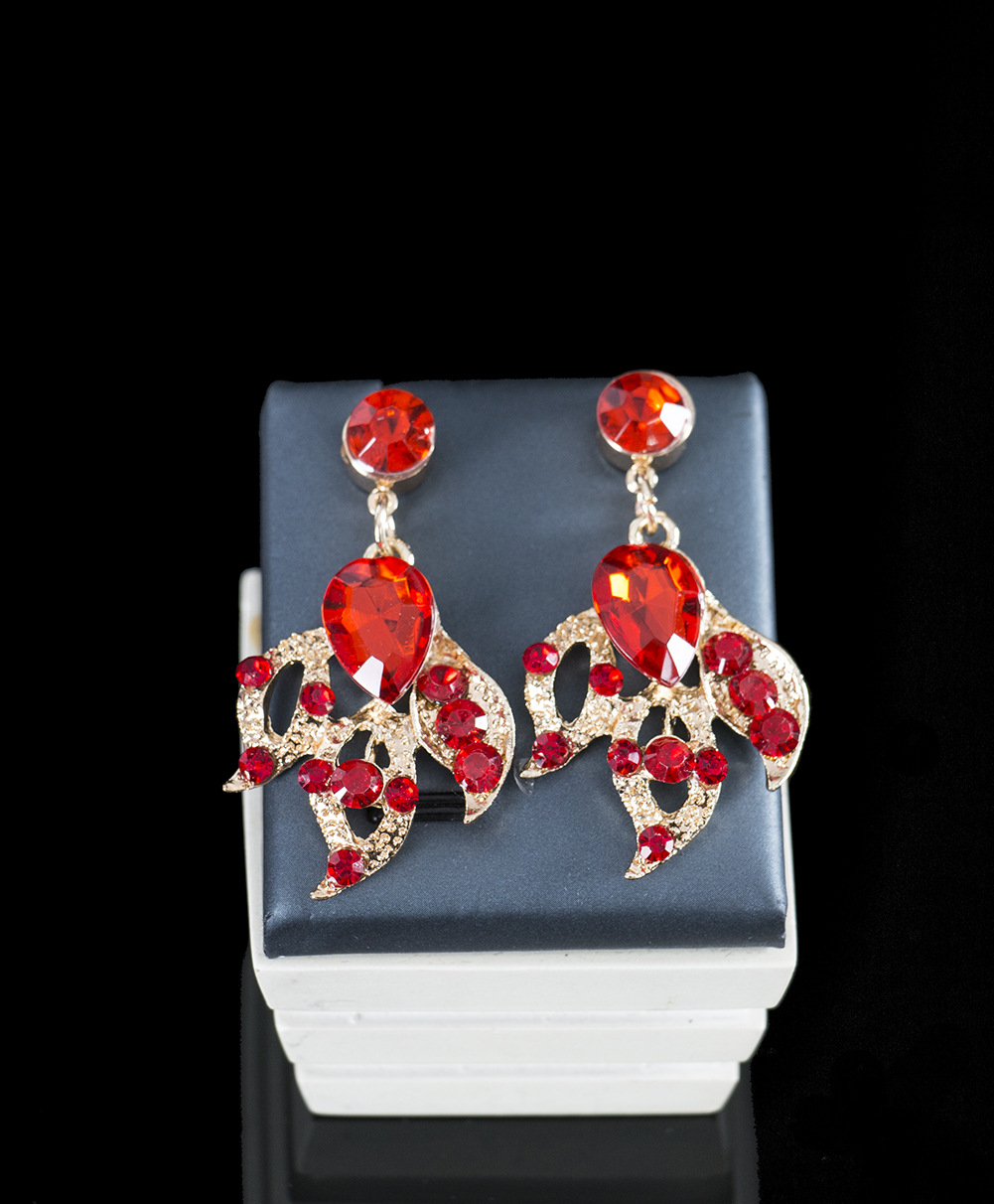 Luxury Elegant colour Crystal Bridal Necklace Earrings Jewelry Sets Fashion Jewelry Wedding Jewelry
