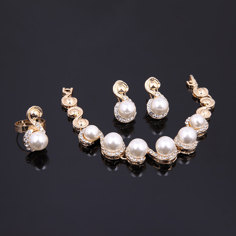 Bridal Ring Bracelet Necklace Earrings Jewelry Concert Sets Evening Party Wedding Jewelry