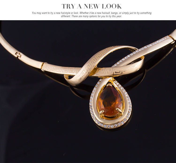 Bridal luxury Ring Bracelet Necklace Earrings Jewelry banquet Sets Evening Party Wedding Jewelry set