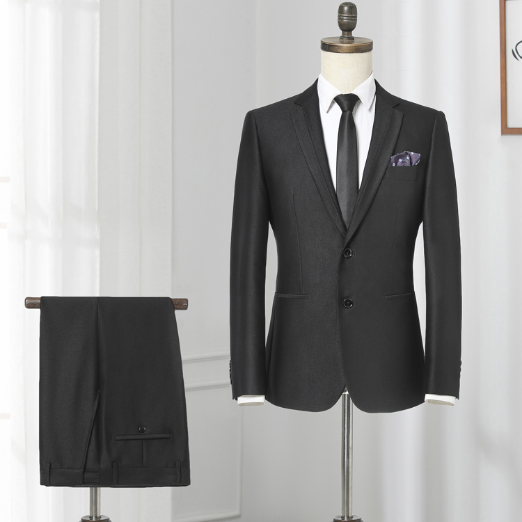 Luxury Slim Suit Business Cloth Groomsman 2PC Suit Blazer Jacket Pants Work Suit Wedding Suit