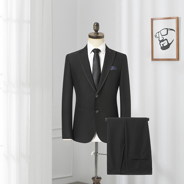 fashion Slim Suit Business Cloth Groomsman 2PC Suit Blazer Jacket Pants Work Suit Wedding Suit