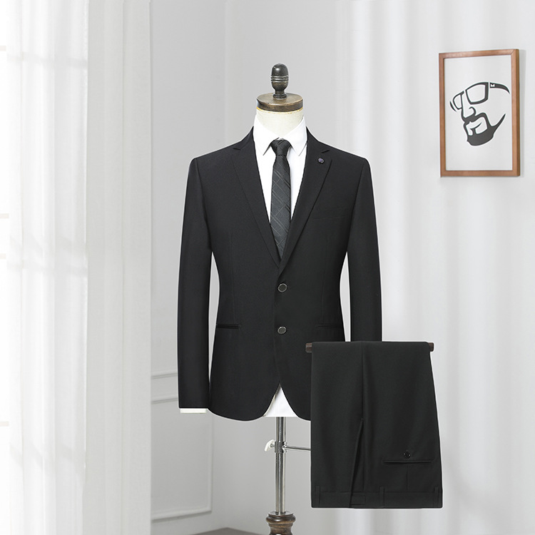 Korean Slim Suit Business Cloth Groomsman 2PC Suit Blazer Jacket Pants Work Suit wedding Suit