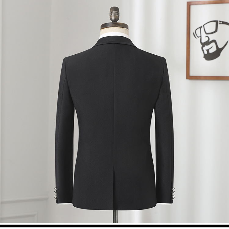 black Luxury Slim Suits Business Cloth Groom Groomsman Two-Piece Suit Blazer Jacket Pants Set