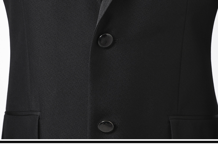 black Luxury Slim Suits Business Cloth Groom Groomsman Two-Piece Suit Blazer Jacket Pants Set