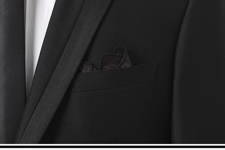 black Luxury Slim Suits Business Cloth Groom Groomsman Two-Piece Suit Blazer Jacket Pants Set