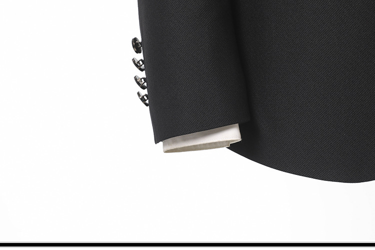 black Luxury Slim Suits Business Cloth Groom Groomsman Two-Piece Suit Blazer Jacket Pants Set