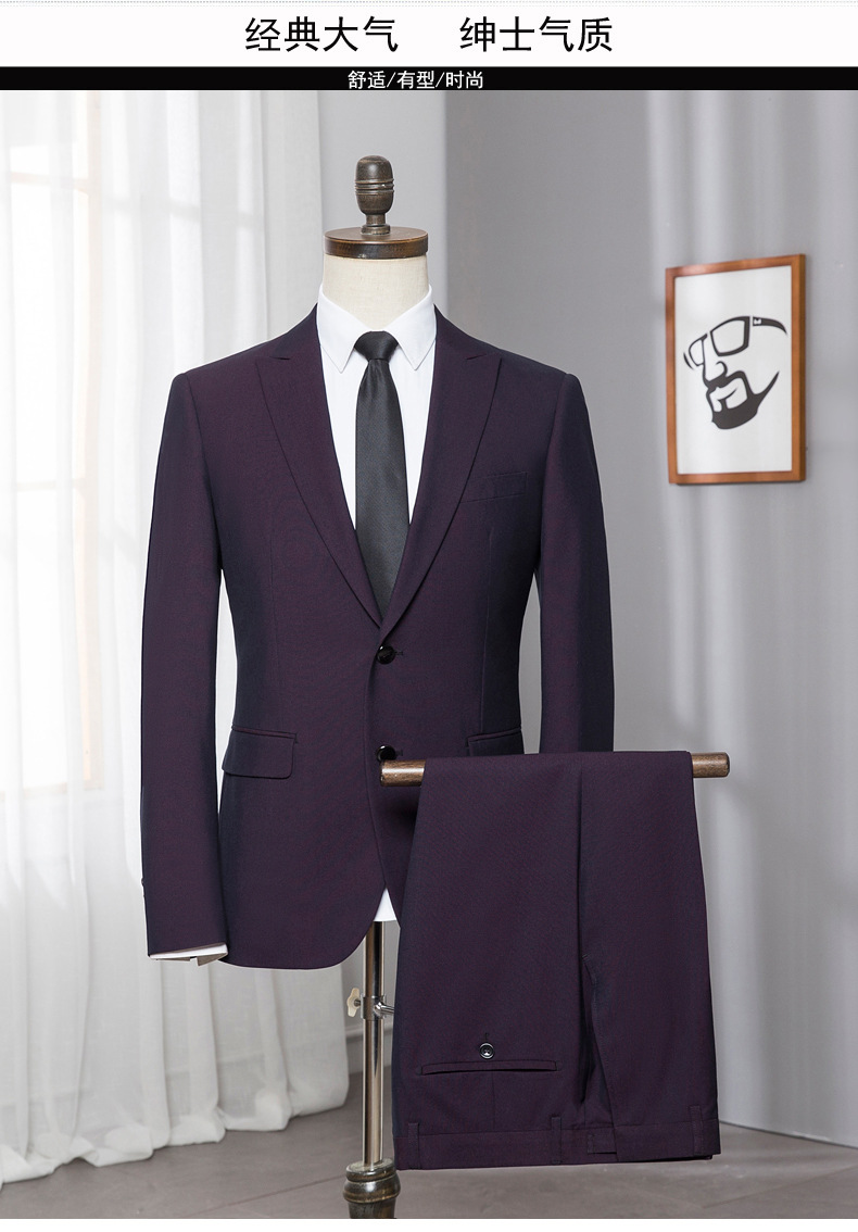 Men&apos;s Fashion Slim Suits Business Cloth Groom Groomsman Two-Piece Suit Blazer Jacket Pants Set