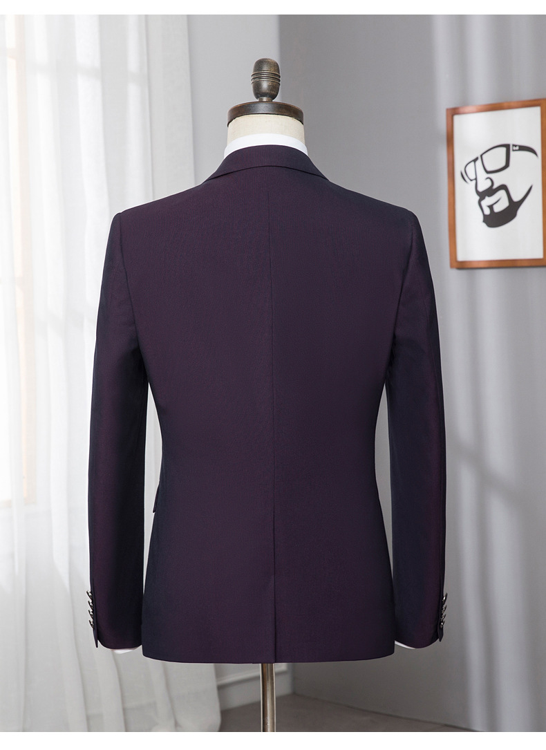 Men&apos;s Fashion Slim Suits Business Cloth Groom Groomsman Two-Piece Suit Blazer Jacket Pants Set