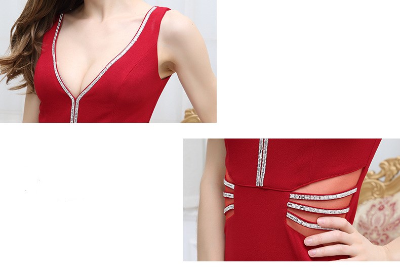 Sexy High Splite Long Evening Dress High V Neck  Skirt Lady Offshoulder Wrap Chest Party Dress