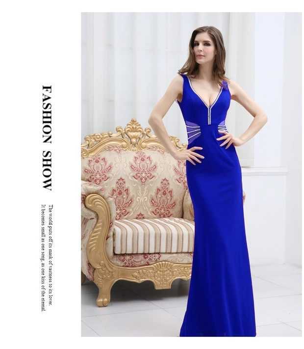 Sexy High Splite Long Evening Dress High V Neck  Skirt Lady Offshoulder Wrap Chest Party Dress