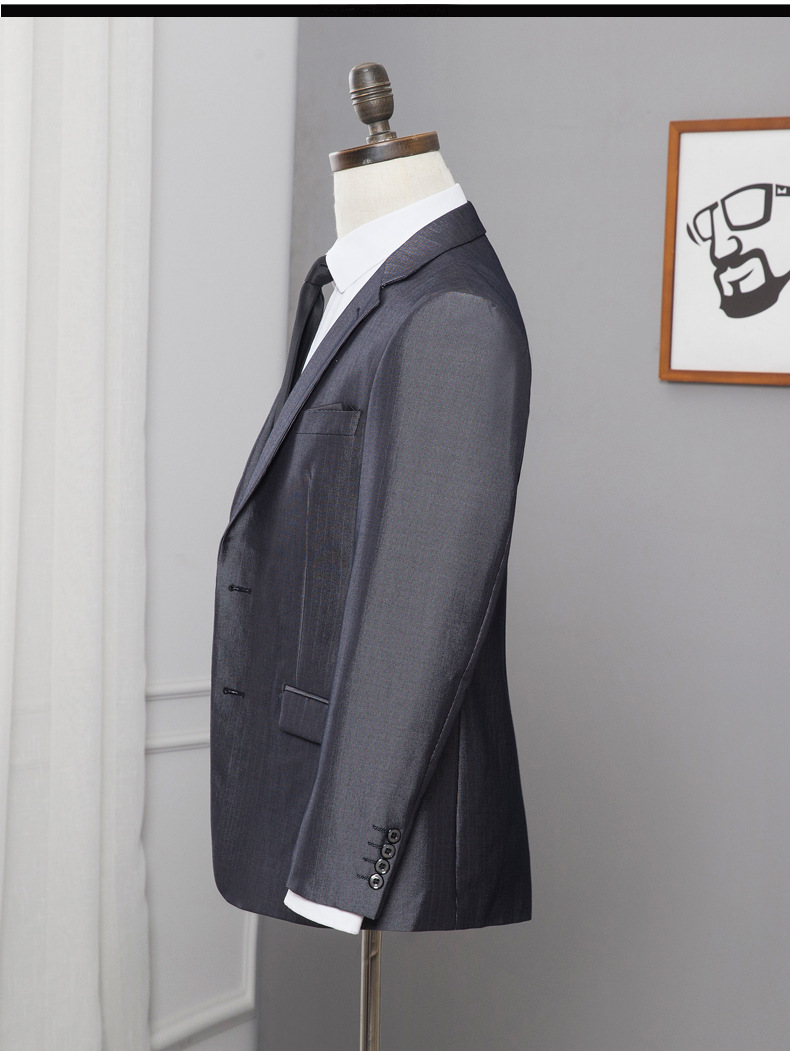 Leisure Fashion Slim Suits Business Cloth Groom Groomsman Two-Piece Suit Blazer Jacket Pants Set