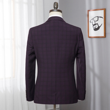 Luxury lattice Suit Business Cloth Groomsman 2PC Suit Blazer Jacket Pants Work Suit Wedding Suit