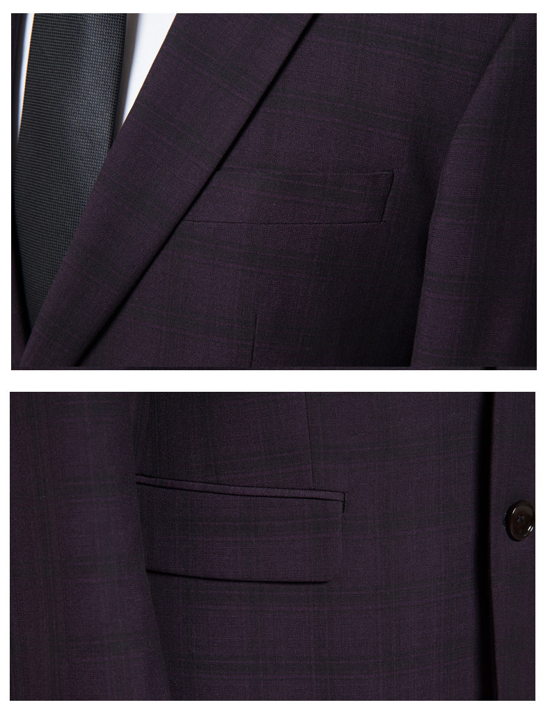 Luxury lattice Suit Business Cloth Groomsman 2PC Suit Blazer Jacket Pants Work Suit Wedding Suit