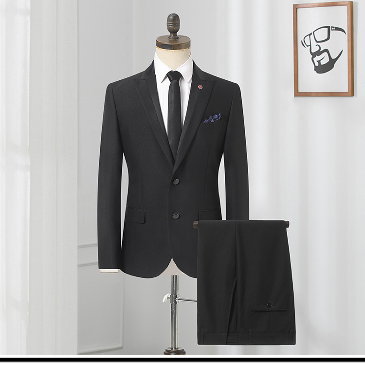 Luxury Slim Suit Business Groomsman 2PC Suit Blazer Jacket Pants Work Suit Wedding Suit