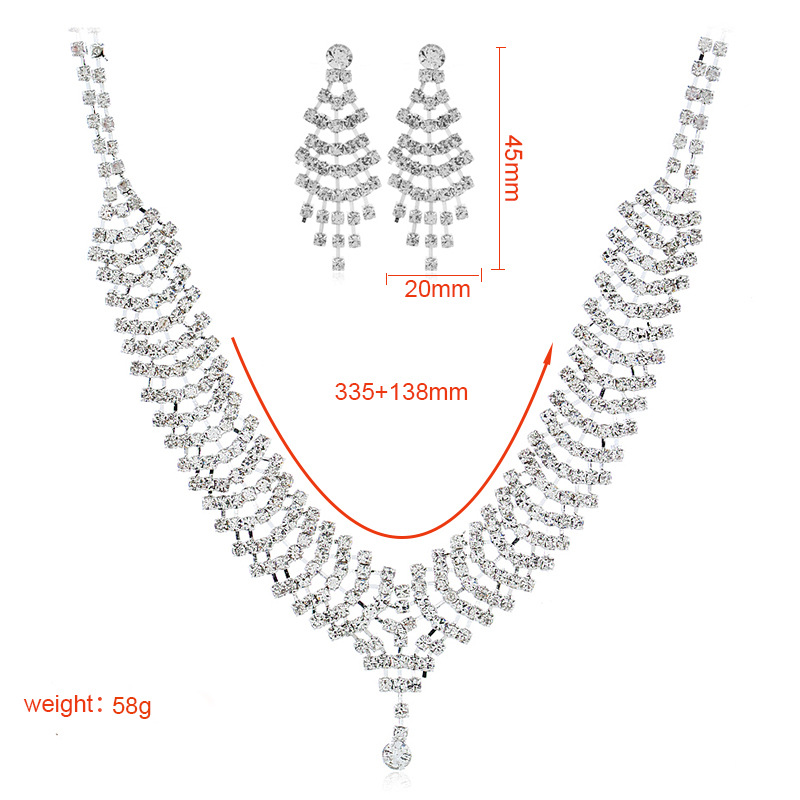 Luxury gracePrincess Bridal Necklace Earrings Jewelry Sets Evening Party Wedding Jewelry Two piece